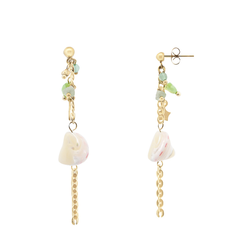 ORECCHINI PENDENTI CON PIETRA E CONCHIGLIA - NK2112480F96 ORECCHINI PENDENTI CON PIETRA E CONCHIGLIA - NK2112480F96