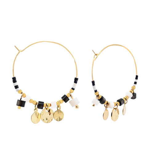 ORECCHINI A CERCHIO CON PENDENTI E CRISTALLI - NK2112496F40