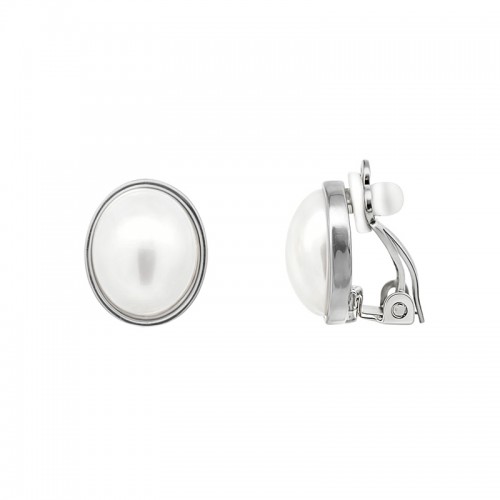 ORECCHINI A CLIP CON PERLA OVALE - QJ2236D593/C362