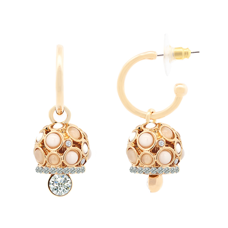 ORECCHINI PENDENTI CON CAMPANELLE E PIETRE - S10101-1R