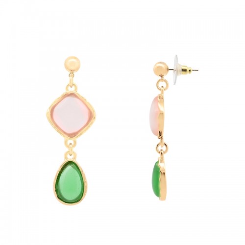 ORECCHINI PENDENTI CON RESINA MULTICOLORE - S11222-1R
