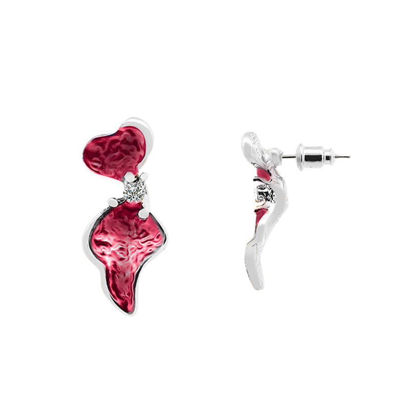 ORECCHINI PETALI SMALTATI CON STRASS - SW2424B739