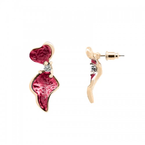 ORECCHINI PETALI SMALTATI CON STRASS - SW2424B739