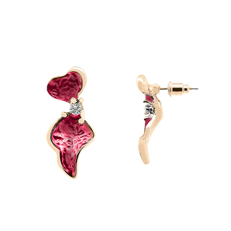 ORECCHINI PETALI SMALTATI CON STRASS - SW2424B739