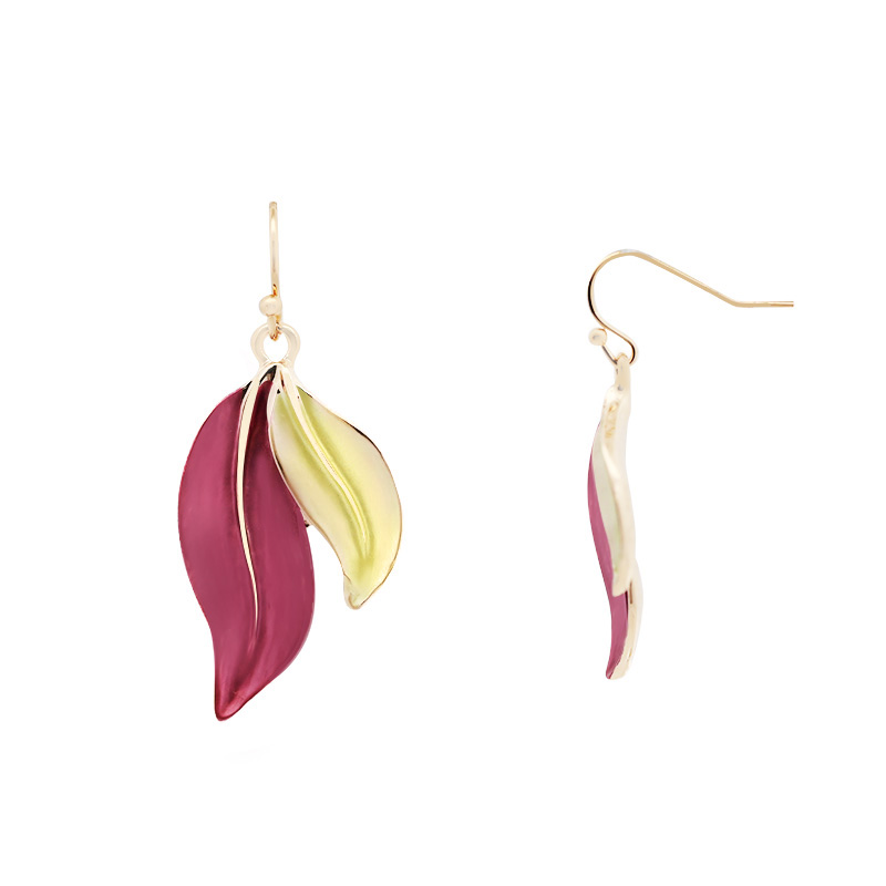 ORECCHINI PENDENTI FOGLIE SMALTATE - SW2428B850