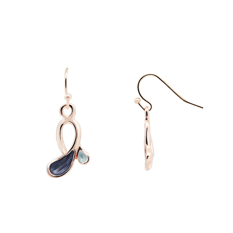 ORECCHINI PENDENTI CON GOCCE INTRECCIATE SMALTATE - SW2528C538