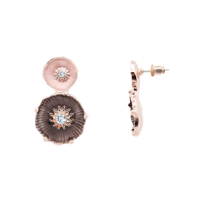 ORECCHINI FLOREALI SMALTATI CON STRASS - SW2528C542