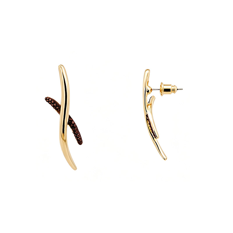 ORECCHINI CON LINEE INCROCIATE SMALTATE - SW2528C543
