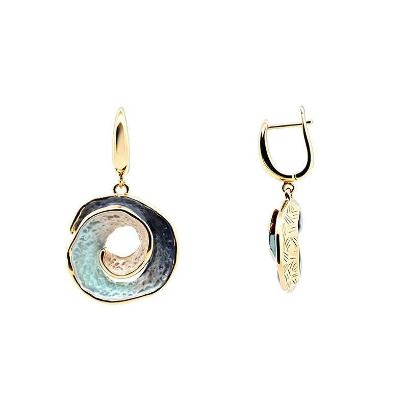 ORECCHINI PENDENTI SPIRALE SMALTATA - SW2552C493