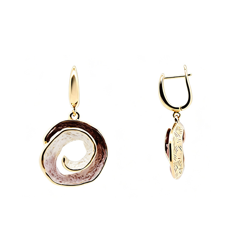 ORECCHINI PENDENTI SPIRALE SMALTATA - SW2552C493
