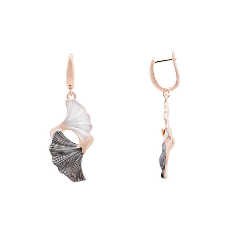 ORECCHINI PENDENTI FOGLIE DI GINKGO SMALTATE - SW2552C496