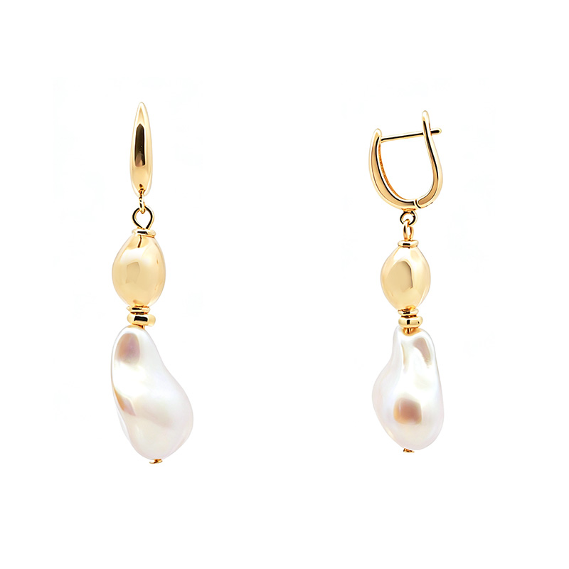 ORECCHINI PENDENTI CON PERLA BAROCCA - SW2644C833-2