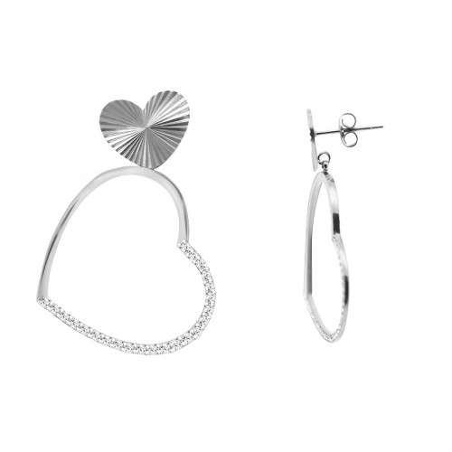 ORECCHINI PENDENTI A CUORE CON STRASS - YC24108B663