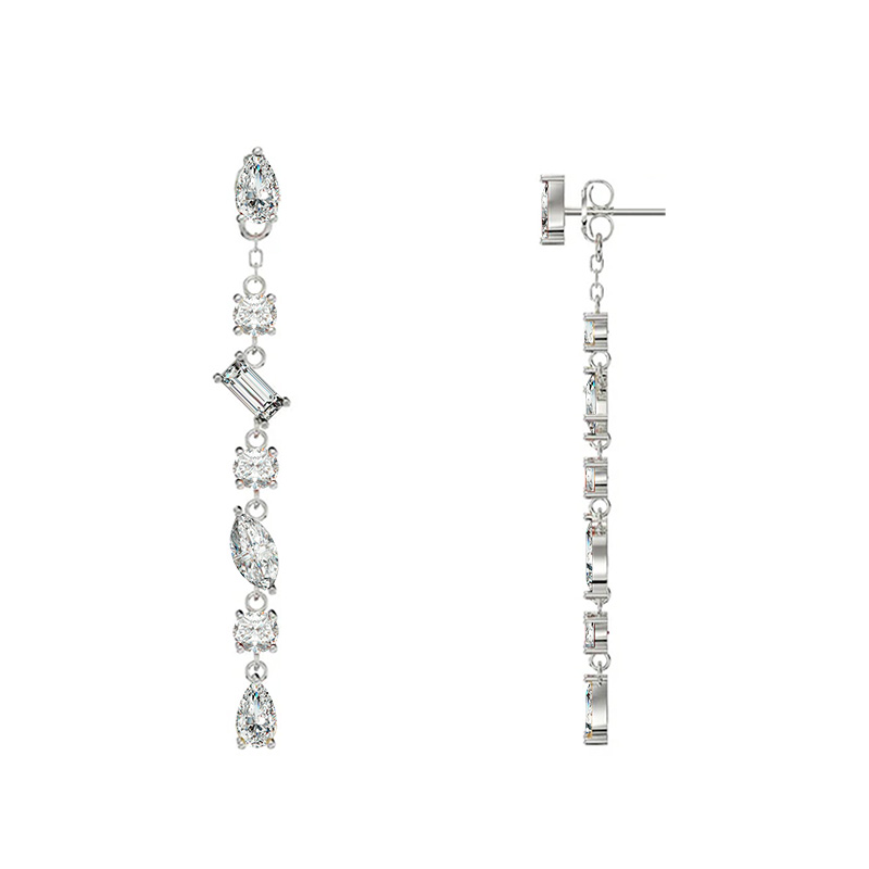 ORECCHINI PENDENTI CON ZIRCONI - YC241104B972