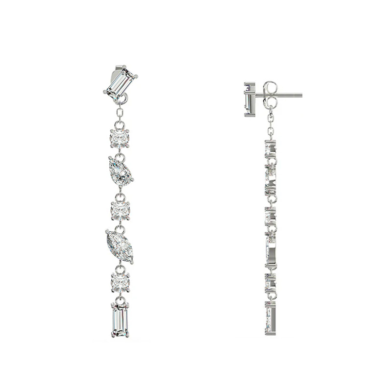 ORECCHINI PENDENTI CON ZIRCONI - YC241104B973