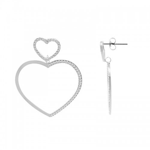 ORECCHINI PENDENTI A CUORE CON STRASS - YC24112B664