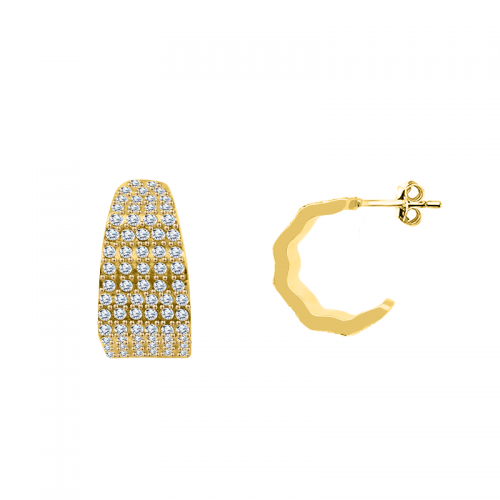 ORECCHINI A CERCHIO LARGHI CON PAVÉ DI ZIRCONI CUBICI - YC24120B644