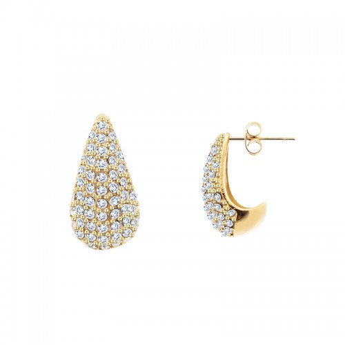 ORECCHINI A GOCCIA CON STRASS - YC24120B645