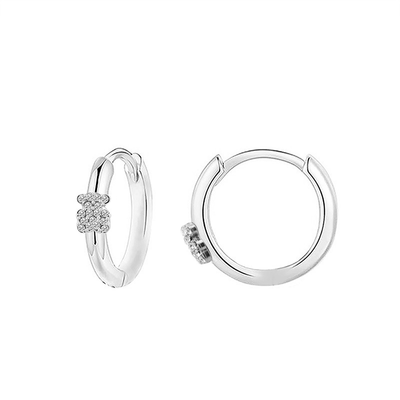 ORECCHINI A CERCHIO CON ORSETTO IN STRASS - YC2440B646 ORECCHINI A CERCHIO CON ORSETTO IN STRASS - YC2440B646