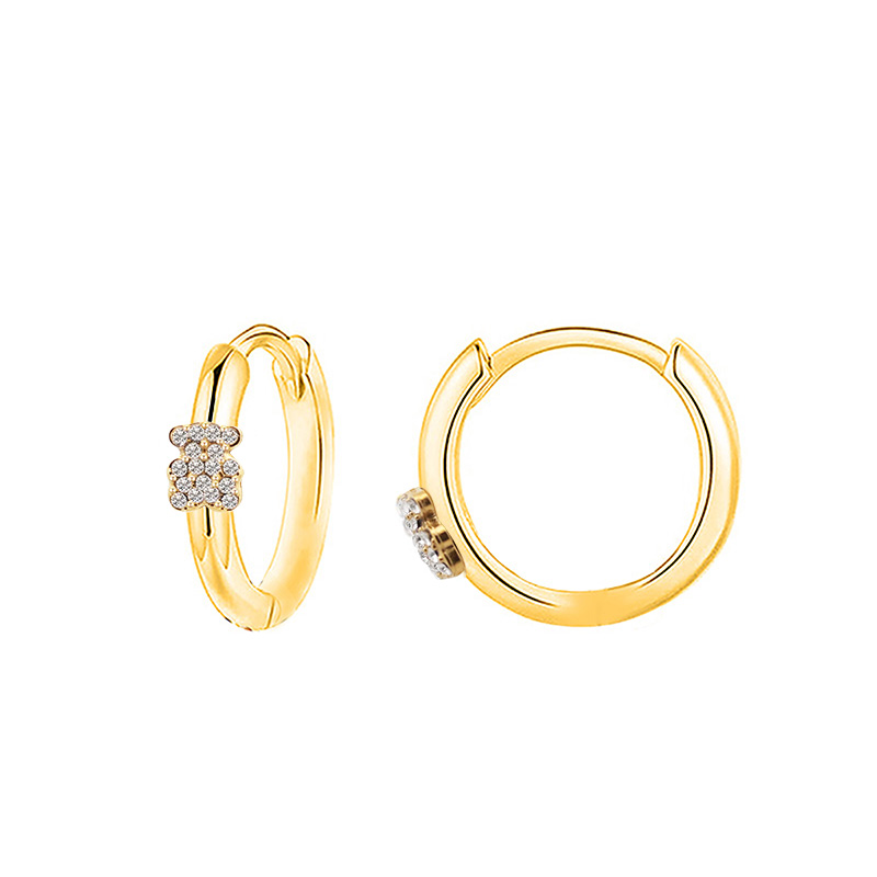 ORECCHINI A CERCHIO CON ORSETTO IN STRASS - YC2440B646 ORECCHINI A CERCHIO CON ORSETTO IN STRASS - YC2440B646