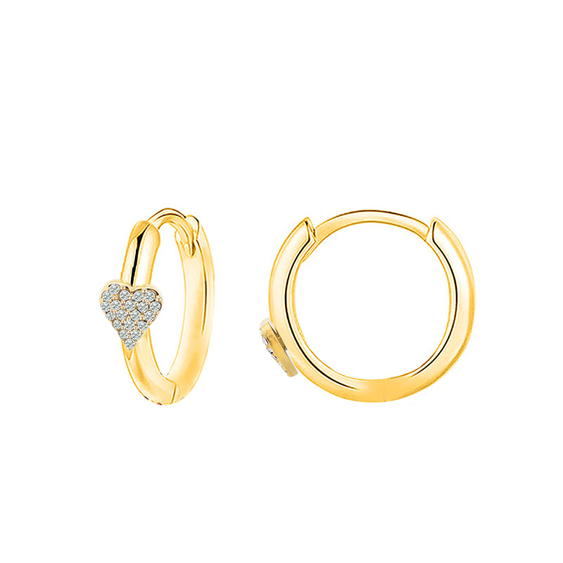 ORECCHINI A CERCHIO CON CUORE IN STRASS - YC2440B647 ORECCHINI A CERCHIO CON CUORE IN STRASS - YC2440B647