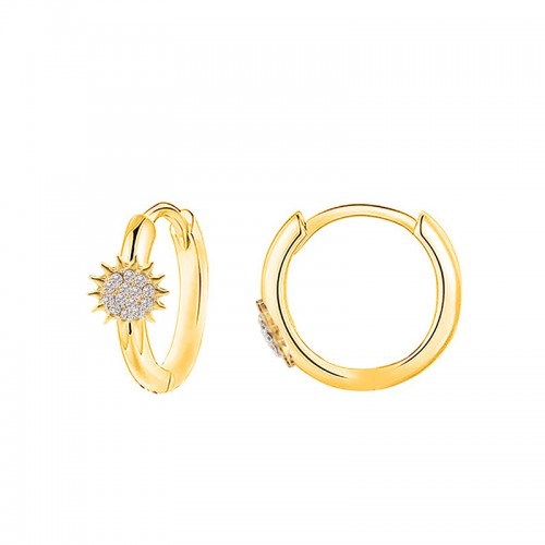 ORECCHINI A CERCHIO CON SOLE IN STRASS - YC2440B648
