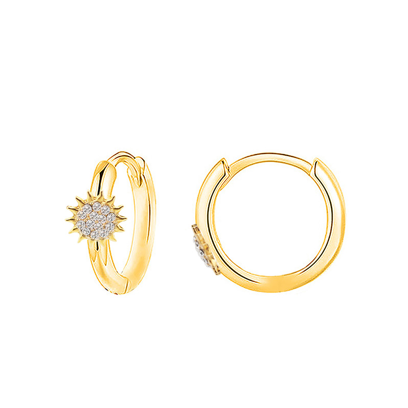 ORECCHINI A CERCHIO CON SOLE IN STRASS - YC2440B648