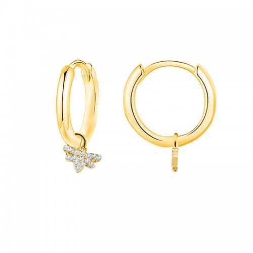 ORECCHINI A CERCHIO CON PENDENTE APE IN STRASS - YC2452B668