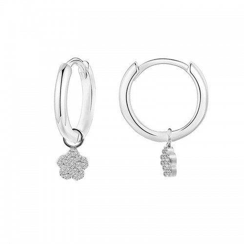 ORECCHINI A CERCHIO CON PENDENTE FIORE IN STRASS - YC2452B669