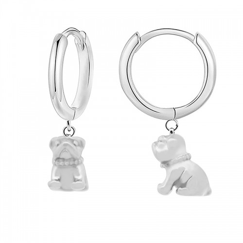 ORECCHINI A CERCHIO CON PENDENTE CANE - YC2452B946