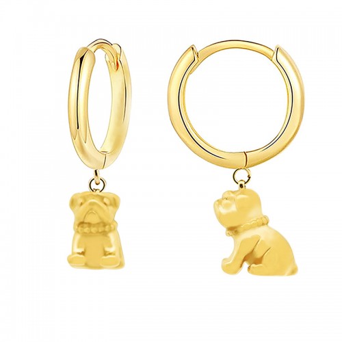 ORECCHINI A CERCHIO CON PENDENTE CANE - YC2452B946