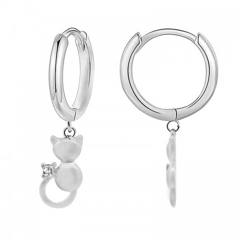 ORECCHINI A CERCHIO CON PENDENTE GATTO - YC2452B948