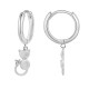ORECCHINI A CERCHIO CON PENDENTE GATTO - YC2452B948