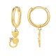 ORECCHINI A CERCHIO CON PENDENTE GATTO - YC2452B948