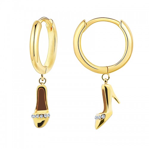 ORECCHINI A CERCHIO CON PENDENTE TACCHI ALTI - YC2452B949