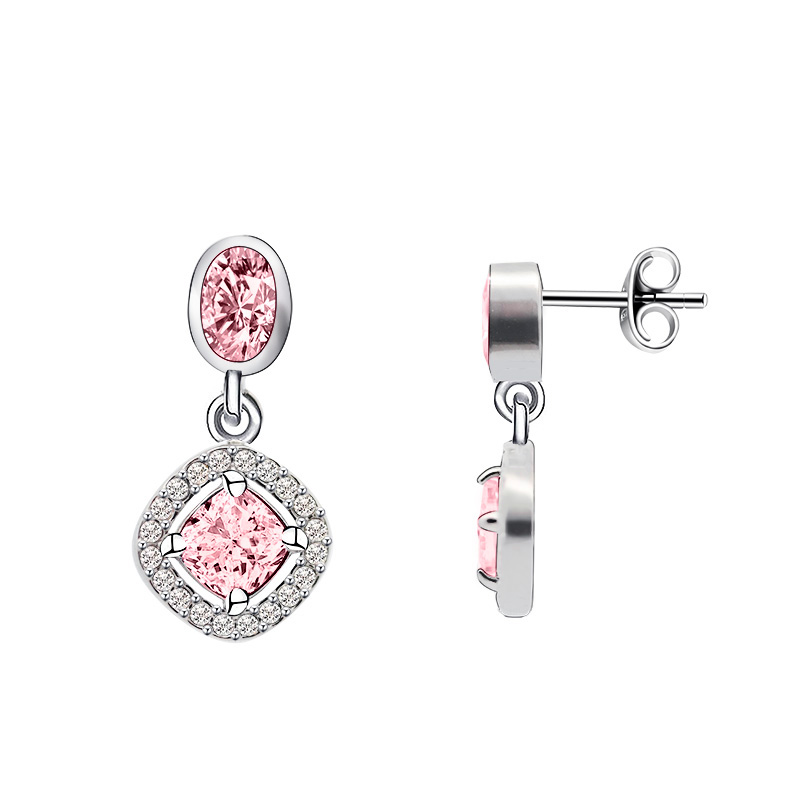 ORECCHINI PENDENTI CON ZIRCONI OVALI E QUADRATI - YC2476B961 ORECCHINI PENDENTI CON ZIRCONI OVALI E QUADRATI - YC2476B961