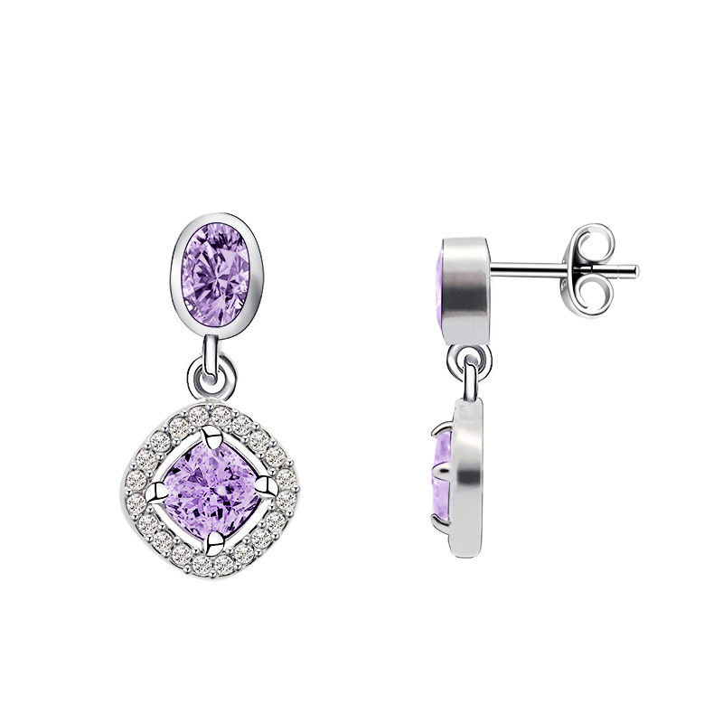 ORECCHINI PENDENTI CON ZIRCONI OVALI E QUADRATI - YC2476B961 ORECCHINI PENDENTI CON ZIRCONI OVALI E QUADRATI - YC2476B961