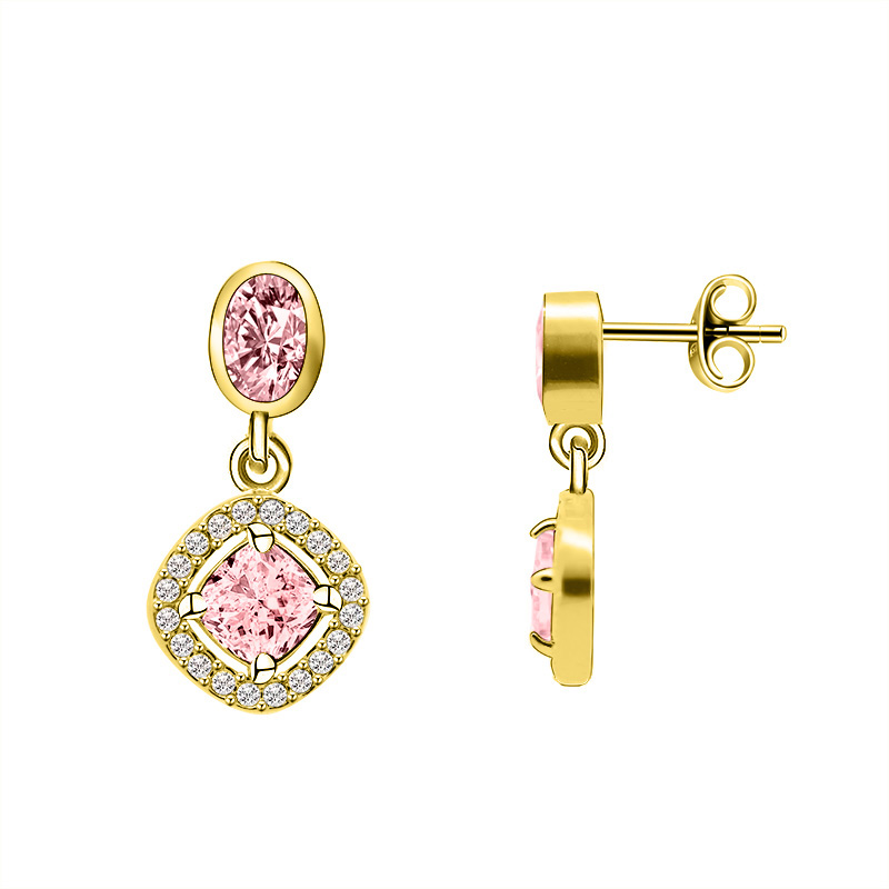 ORECCHINI PENDENTI CON ZIRCONI OVALI E QUADRATI - YC2476B961 ORECCHINI PENDENTI CON ZIRCONI OVALI E QUADRATI - YC2476B961