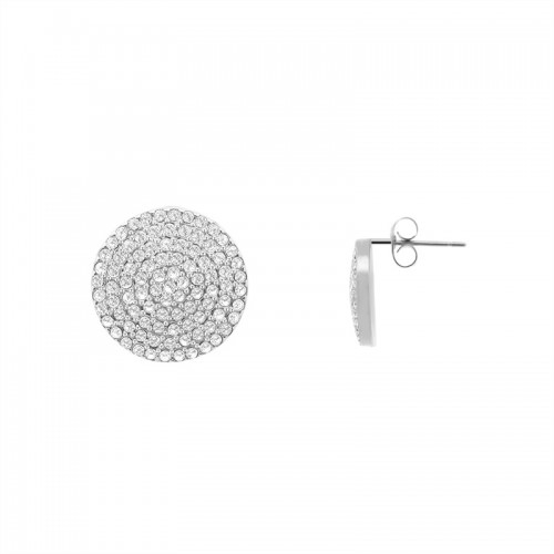 ORECCHINI A BOTTONE TONDO CON STRASS - YC2480B638