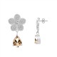 ORECCHINI PENDENTI FIORE CON ZIRCONI - YC2488B963
