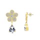 ORECCHINI PENDENTI FIORE CON ZIRCONI - YC2488B963