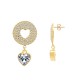 ORECCHINI PENDENTI DOPPIO CUORE CON ZIRCONI - YC2488B966