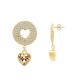 ORECCHINI PENDENTI DOPPIO CUORE CON ZIRCONI - YC2488B966