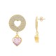 ORECCHINI PENDENTI DOPPIO CUORE CON ZIRCONI - YC2488B966