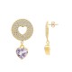 ORECCHINI PENDENTI DOPPIO CUORE CON ZIRCONI - YC2488B966