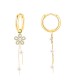 ORECCHINI A CERCHIO CON PENDENTI FIORE E PERLE - YC2496B969 ORECCHINI A CERCHIO CON PENDENTI FIORE E PERLE - YC2496B969