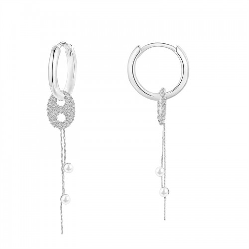 ORECCHINI A CERCHIO CON PENDENTI CHICCO DI CAFFE E PERLE - YC2496B970 ORECCHINI A CERCHIO CON PENDENTI CHICCO DI CAFFE E PERLE - YC2496B970