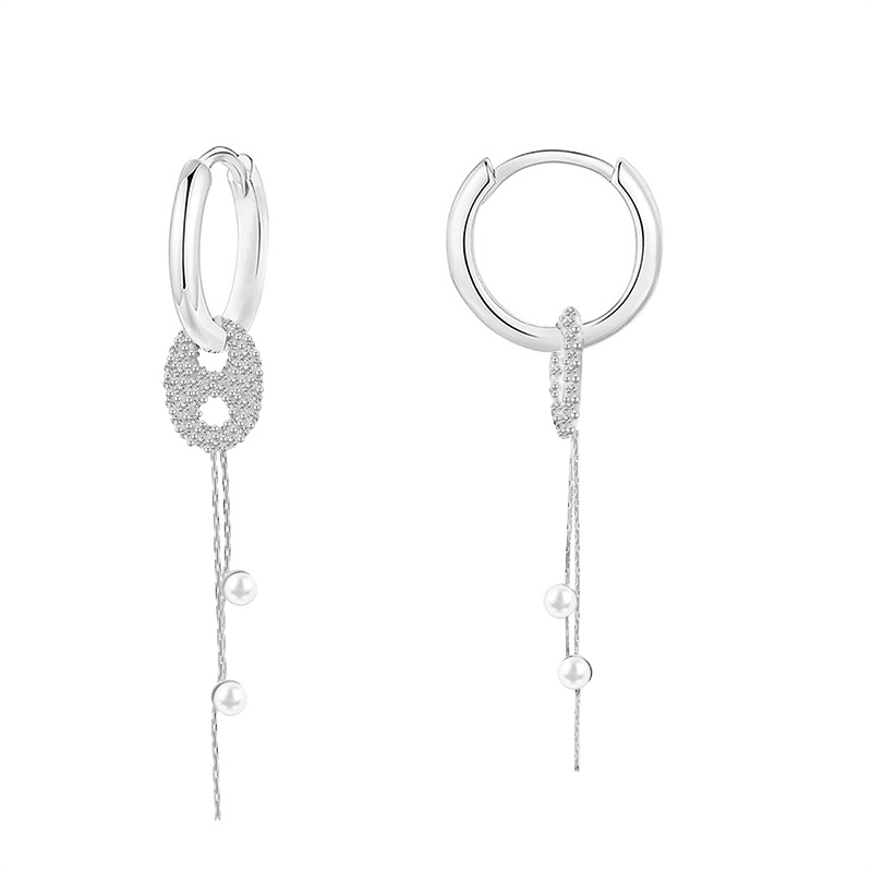 ORECCHINI A CERCHIO CON PENDENTI CHICCO DI CAFFE E PERLE - YC2496B970 ORECCHINI A CERCHIO CON PENDENTI CHICCO DI CAFFE E PERLE - YC2496B970