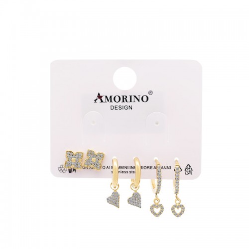 SET DI 6 ORECCHINI CON ZIRCONI PAVÉ - YC25112C27