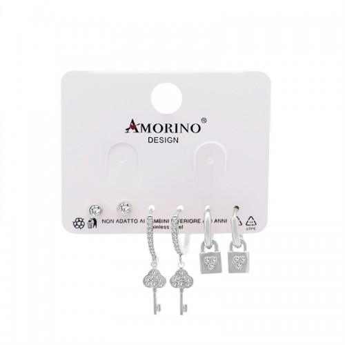 SET DI 6 ORECCHINI CON ZIRCONI - YC25112C28